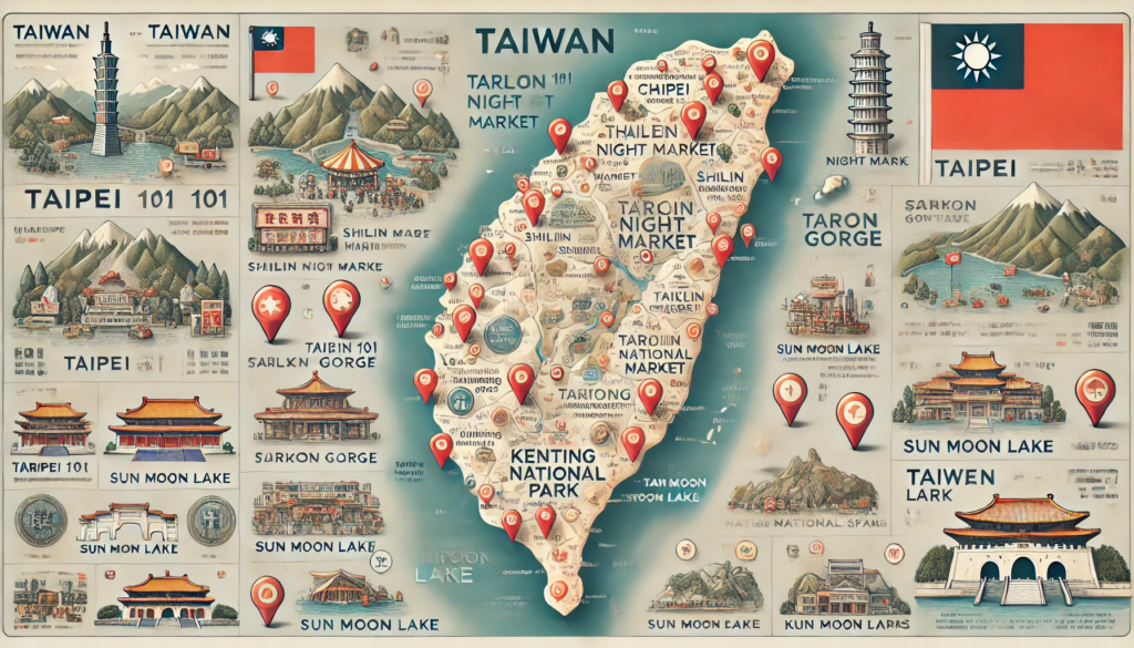 台湾の観光マップ