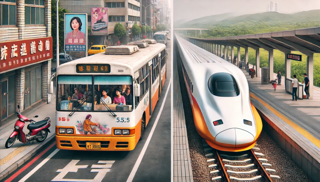 台湾のバスと新幹線の比較