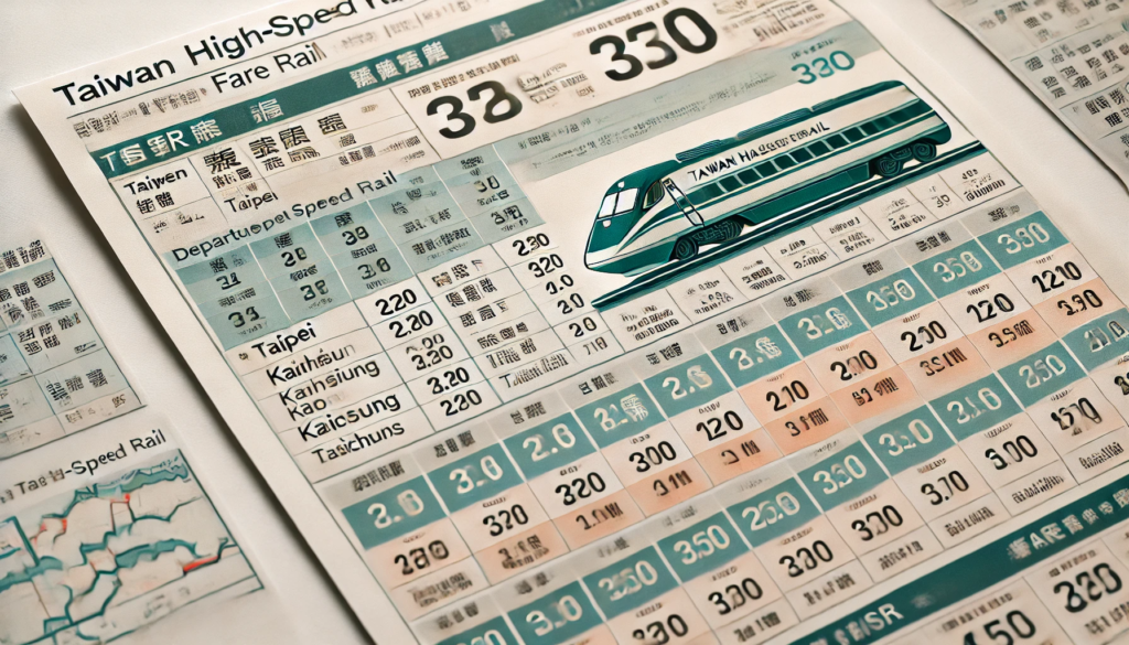 台湾新幹線のチケットと料金表
