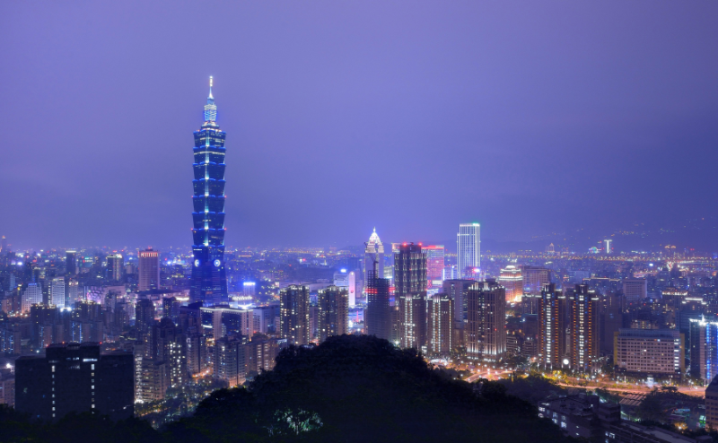 象山からの台北101の夜景