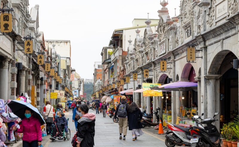 大渓老街の伝統的な建物