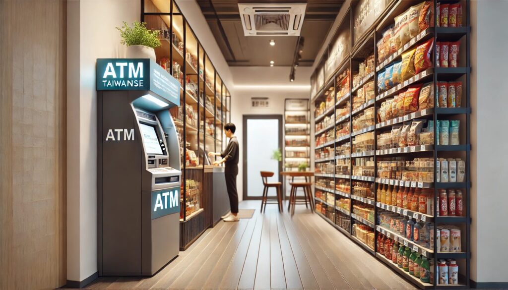 台湾のコンビニ内ATMの操作画面
