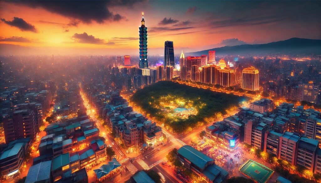 台北101の夜景と街並み